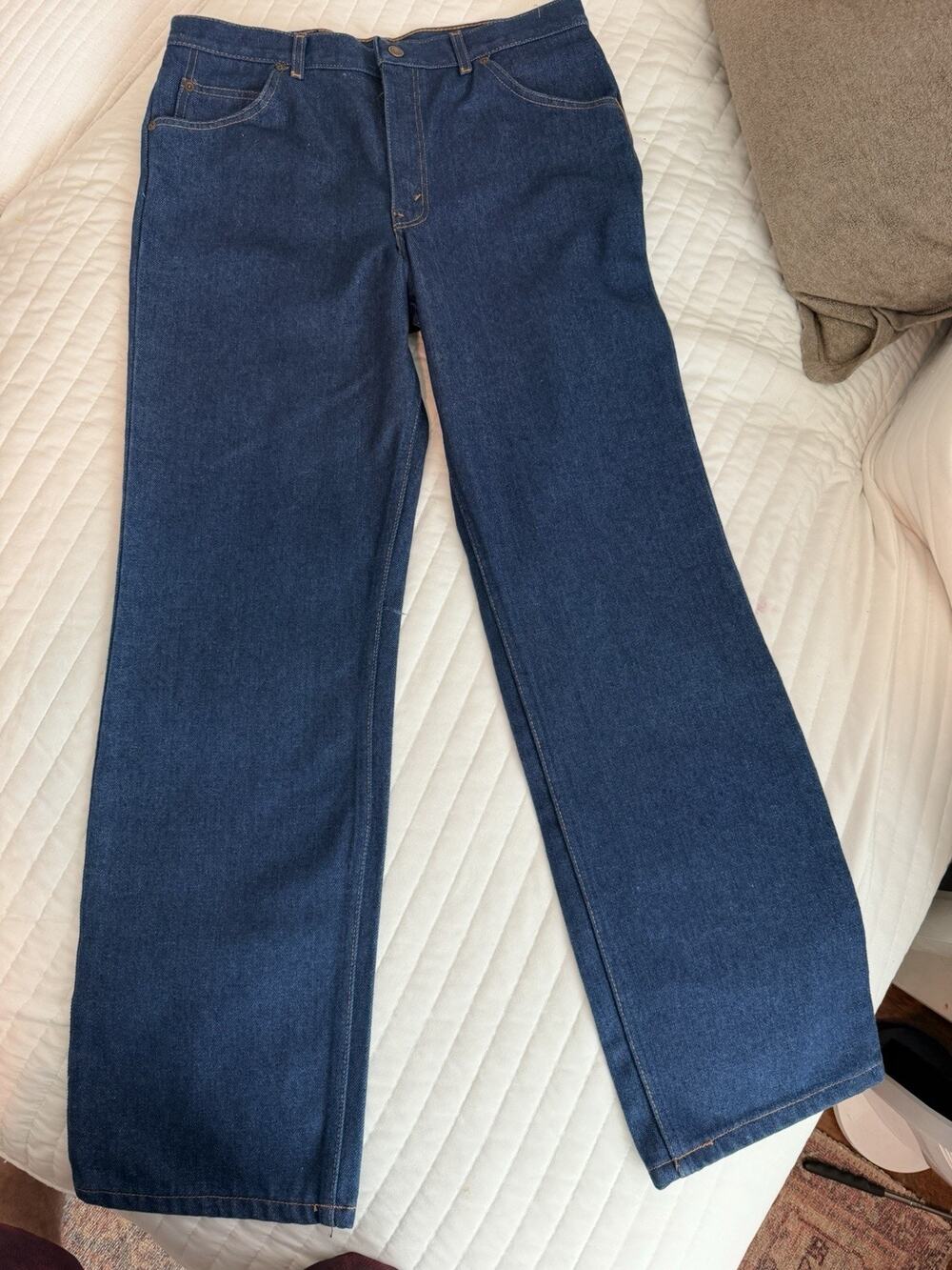 Vintage 1983 Sears Perma-Prest Jeans Husky 34x30 Dark Wash Straight Leg